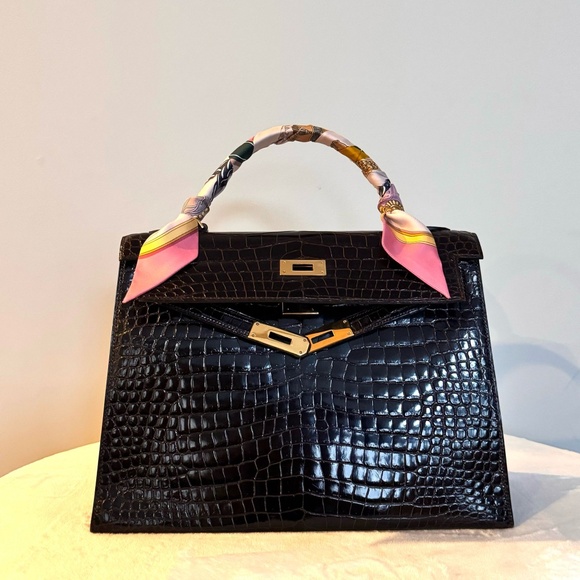 32 Hermes’ Kelly crocodilia vintage - Picture 3 of 6